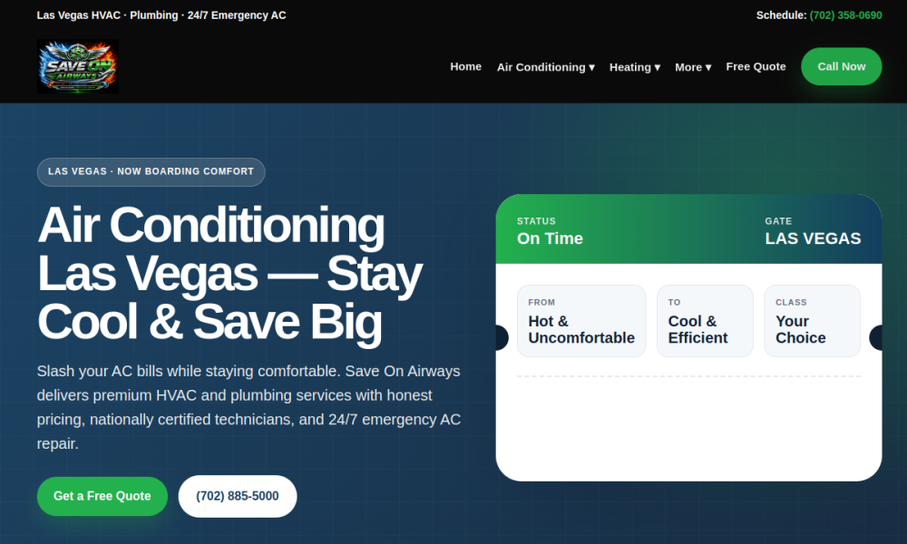 Save on Air homepage